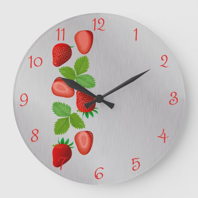 Fruit fraise, Grande horloge de cuisine (Recto)