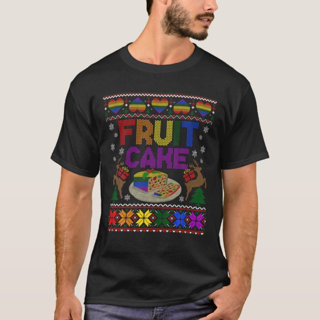 Fruit Gâteau drôle Gay moche de Noël Sweat LGBT (Devant)