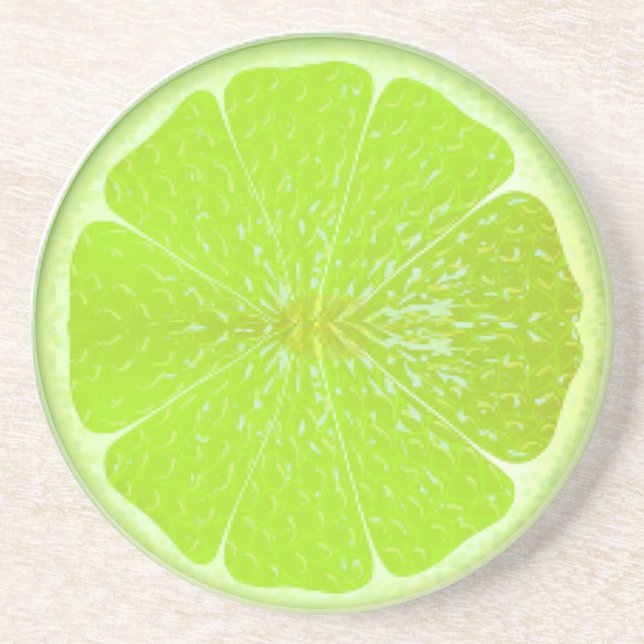 Fruit - Lime : Dessous de verre de grès (Devant)