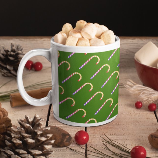 Fruité Multicolore Sucre de canne Motif Mug (Fruity Multicolored Candy Cane Pattern Mug)