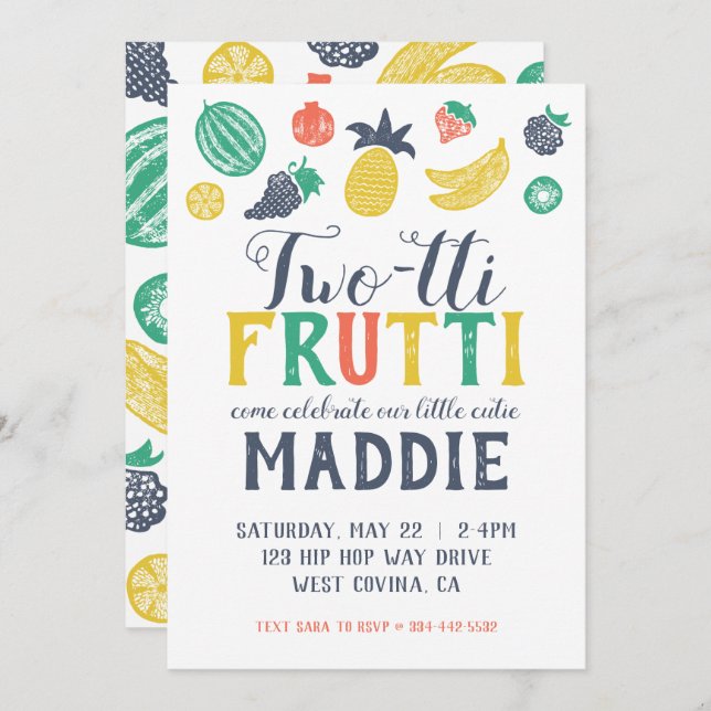 Fruiti à deux tti Invitation pour le deuxième anni (Devant / Derrière)