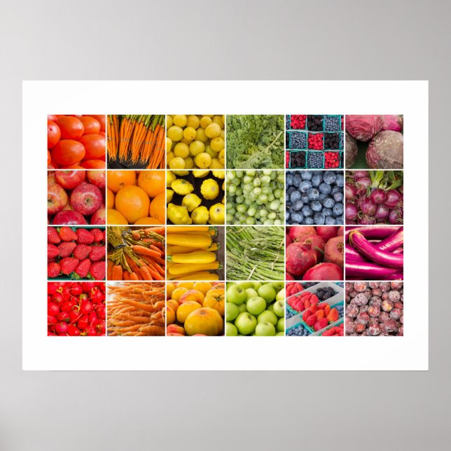 Fruits and Vegetables Collage Poster (Devant)