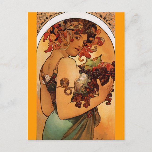 Fruits - Art Nouveau - Carte postale (Devant)