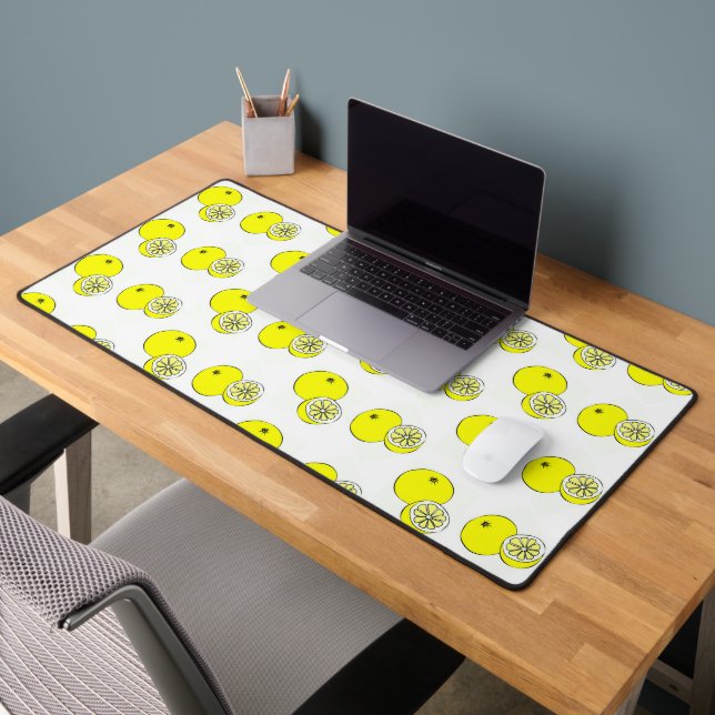 Fruits de citron motif sur blanc (Bureau 2)