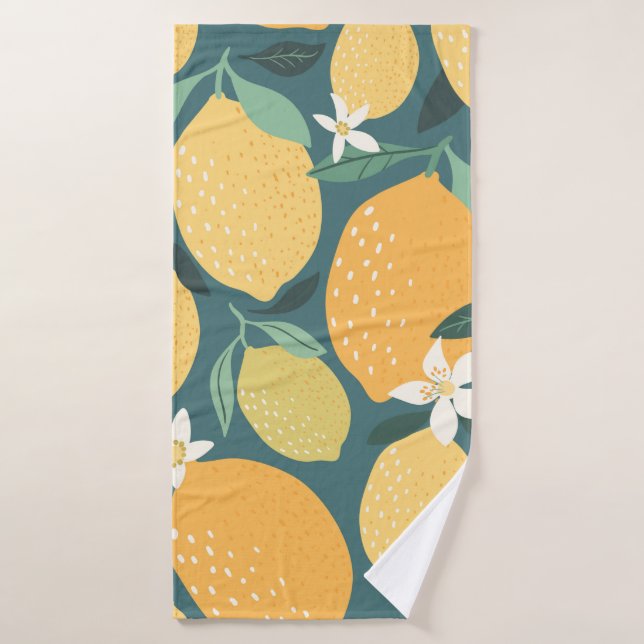 Fruits de citron sans soudure motif (Serviette de bain)