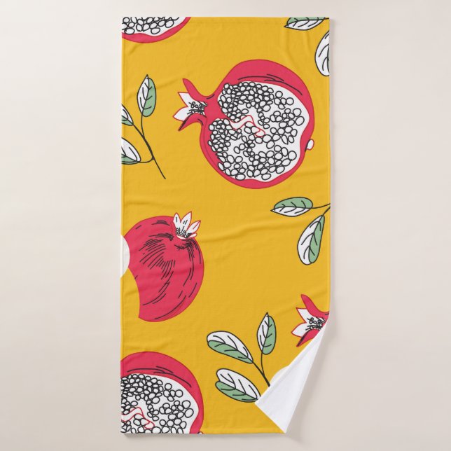 Fruits de grenat : Motif Vintage à main. (Serviette de bain)