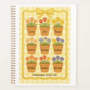 Fruits de l'Esprit pots de fleurs jaunes