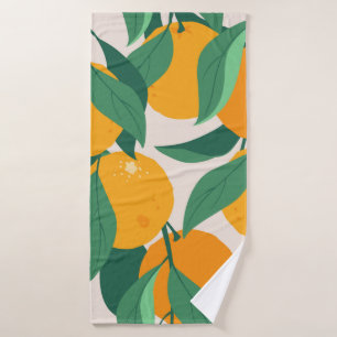 Fruits d'orange et motif sans couture feuille