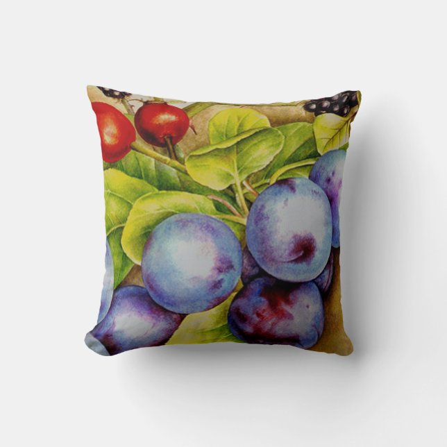 Fruits du carré de Hedgerow fine art coussin (Recto)