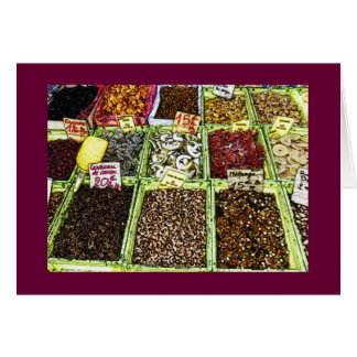 Fruits et écrous secs au marché