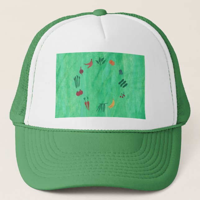 Fruits et légumes colorés Casquette (Devant)