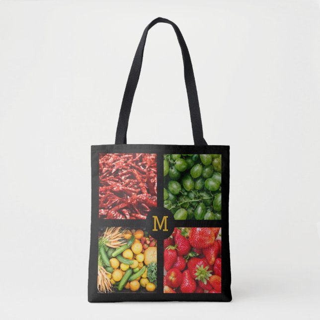 Fruits et sacs monogrammes personnalisés Légume (Devant)
