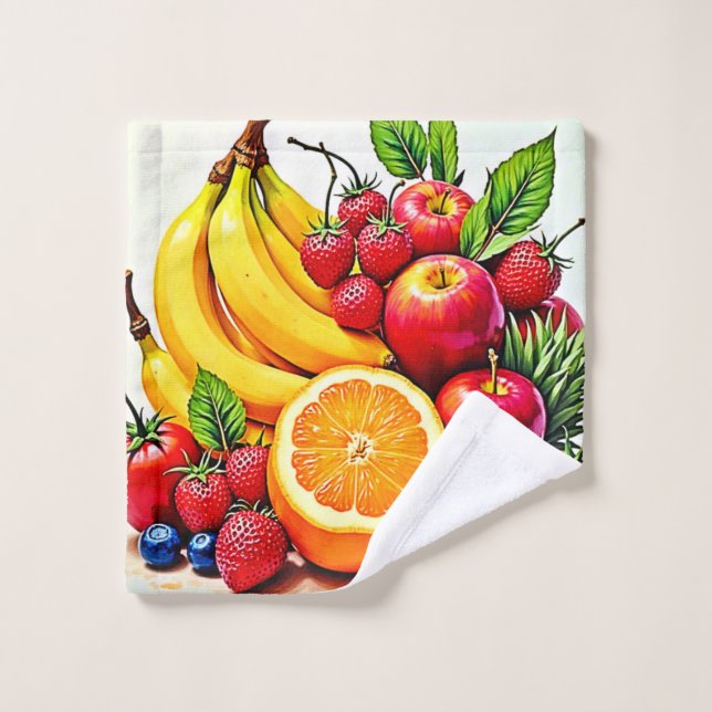 Fruits frais vibreux, délice design (Gant de toilette)