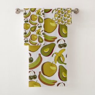 Fruits tropicaux sans couture motif jaune et blanc