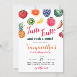 Fruits Tutti Frutti Invitation Anniversaire