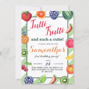 Fruits Tutti Frutti Invitation d'anniversaire