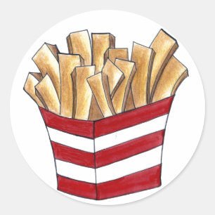 Fry Fast Food Fries Français Stickers Pomme de ter