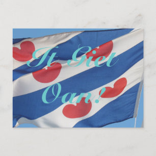 Fryslan Drapeau & Texte It Giet Oan! Carte postale