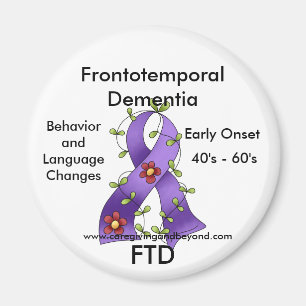 FTD, Démence Frontotemporelle Purple Ribbon Magnet