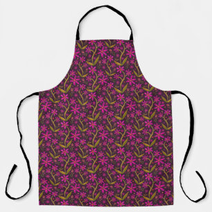Fuchsia Abricot dansant, tablier à motif aquarel