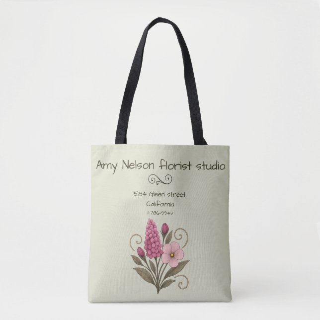 Fuchsia & Blush Floral Tote Bag – Botanical Design (Devant)