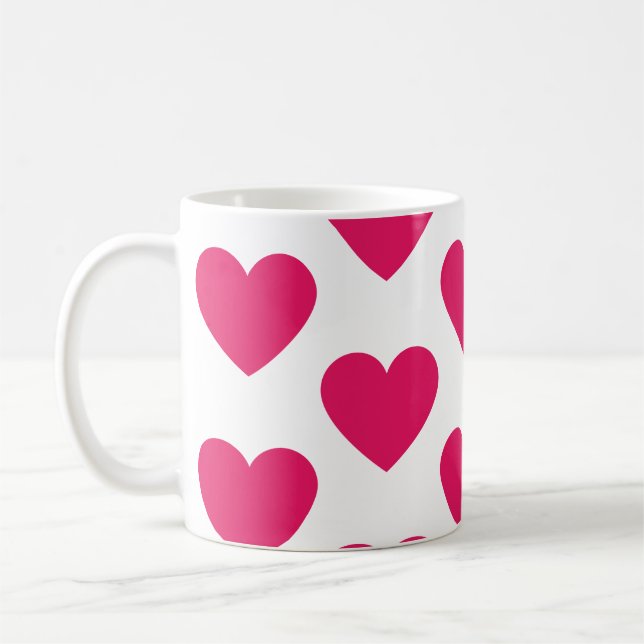 Fuchsia coeur fun tasse de café blanc (Gauche)