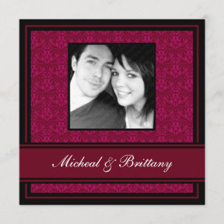 Fuchsia Damask Faire-Part de Fiançailles