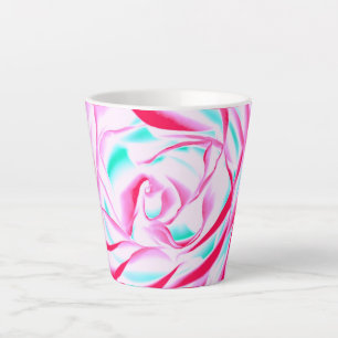 Fuchsia et Aqua Floral Design Latte Mug