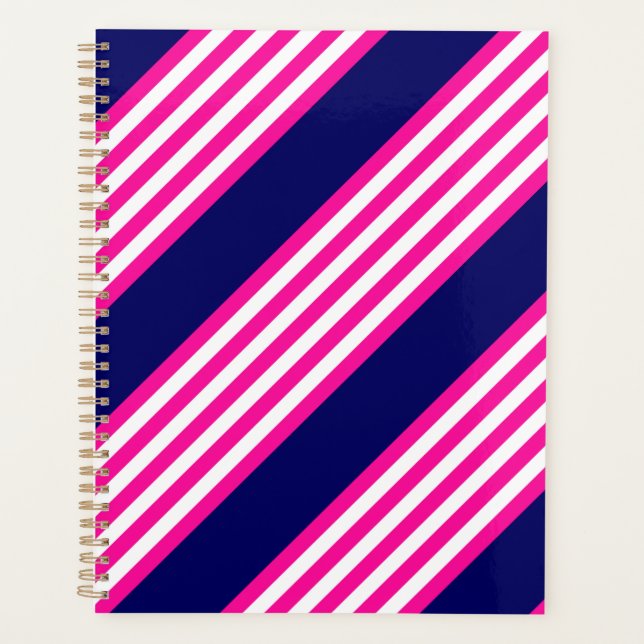Fuchsia et blanc cinq bandes motif avec bleu (Devant)