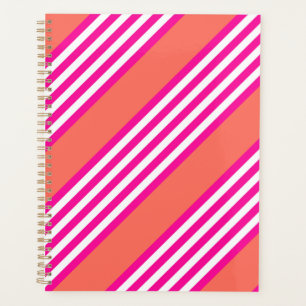Fuchsia et corail vivant cinq bandes motif