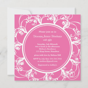 Fuchsia Fancy Fête de l'mariée Invitation