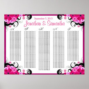 Fuchsia Floral A à Z Tableau Mariage