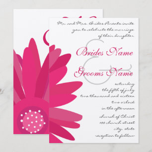 Fuchsia Gerber Daisy Invitation de Mariage