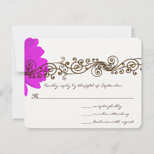 Fuchsia Gerber Daisy Wedding RSVP