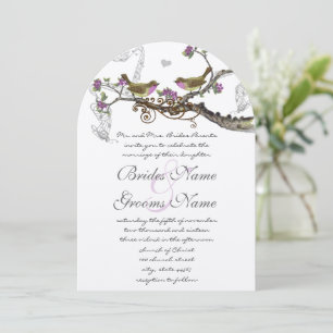 Fuchsia & Gris Invitation de Mariage Vintage Oisea