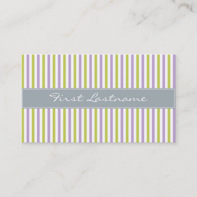 Fuchsia & Lime Stripes cartes de visite personnali (Devant)