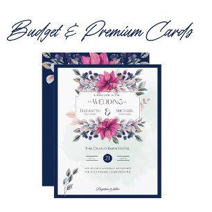 Fuchsia Marine Rose Bleu Floral Vinatge Mariage