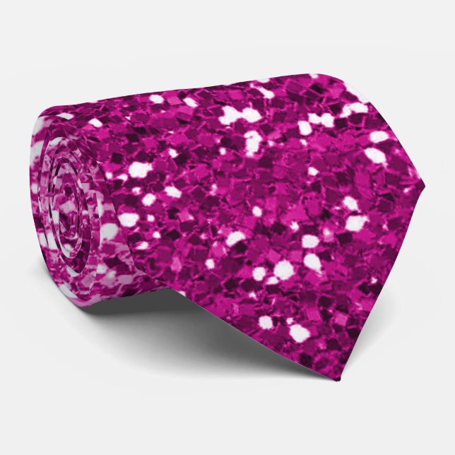 Fuchsia Pink Ombre Parties scintillant Cravate Gla (Roulé)