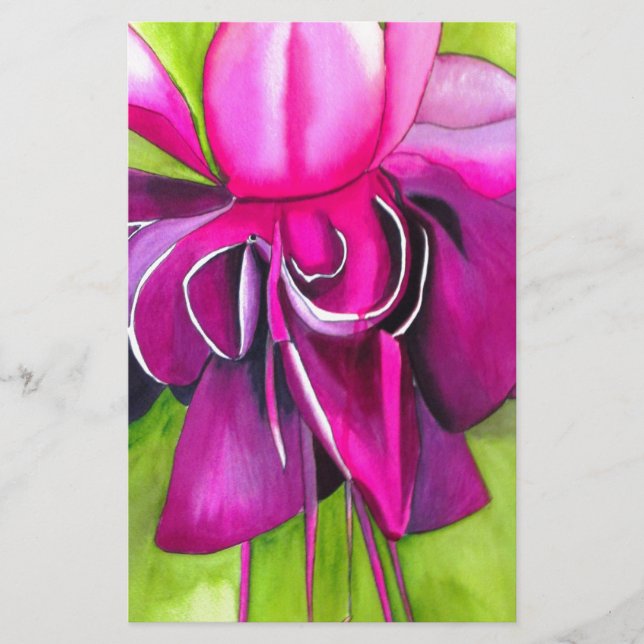 Fuchsia pop art watercolour flower (Devant)