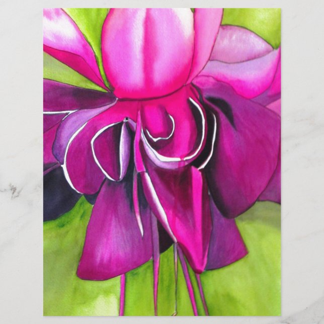 Fuchsia pop art watercolour flower (Devant)