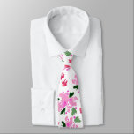 Fuchsia rose Aquarelle Cravate de jardin Floral<br><div class="desc">Pour le type habillé le plus intelligent de la pièce ! Cette belle cravate d'aquarelle rose fuchsia au jardin floral ne manquera pas d'impressionner.</div>