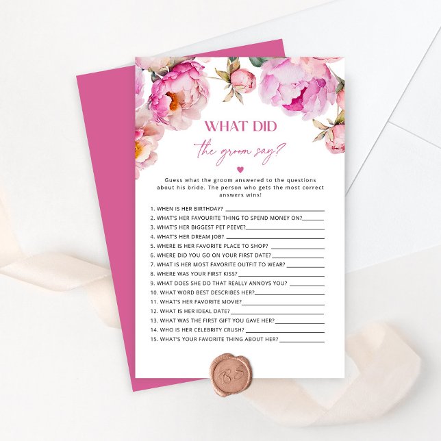 Fuchsia rose vif Qu'est-ce que le marié a dit jeu (Créateur téléchargé)