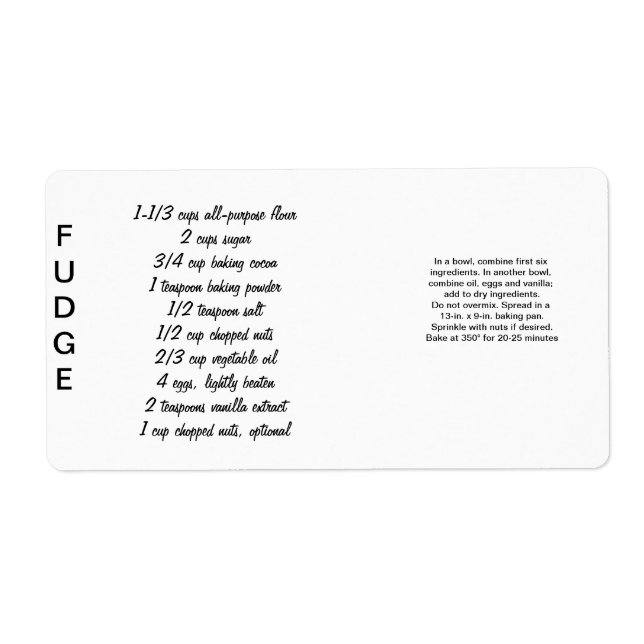 Fudge Étiquettes (Devant)