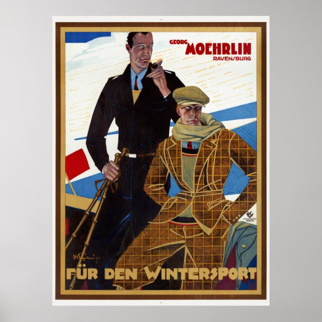Fuer den Wintersport Allemagne Poster vintage 1927 (Devant)