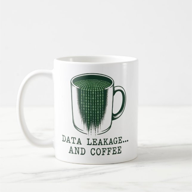 Fuite de données et café Mug drôle de cybersécurit (Gauche)