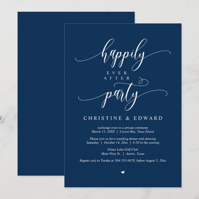 Fuite de mariage, invitation à la fête pour toujou (Devant / Derrière)