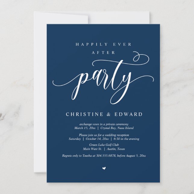 Fuite de mariage, invitation à la fête pour toujou (Devant)