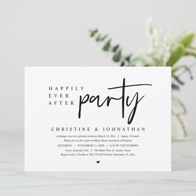 Fuite de mariage, invitation à la fête pour toujou (Debout devant)