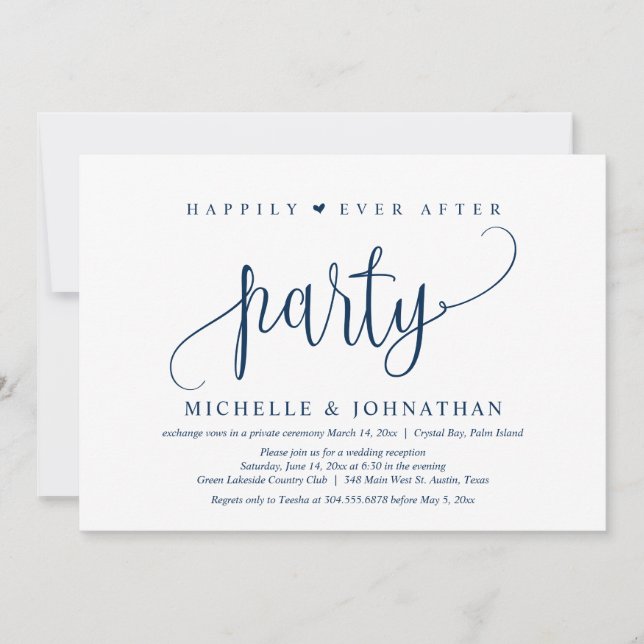Fuite de mariage, invitation pour la fête de pour  (Devant)