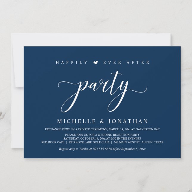 Fuite en mariage, Bleu marine, Invitation à la soi (Devant)